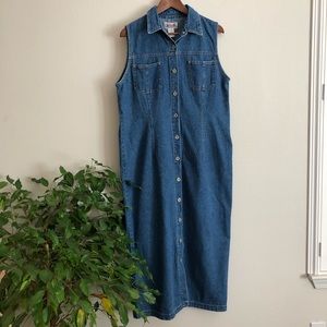 midi length denim dresses